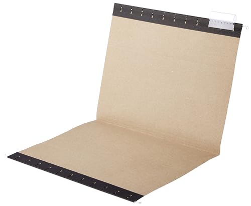 Hanging File Folders with Adjustable Tabs for Document Organization (Black / Letter)