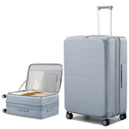 Expandable Large Checked Luggage (Grey / 28 Inch EXT)