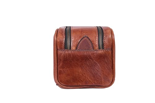 Aaron Leather Goods Waterproof Dopp Kit Travel Pouch (Jade Brown)