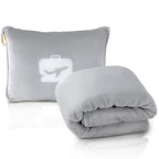 Travel Blanket and Pillow (Light Grey)