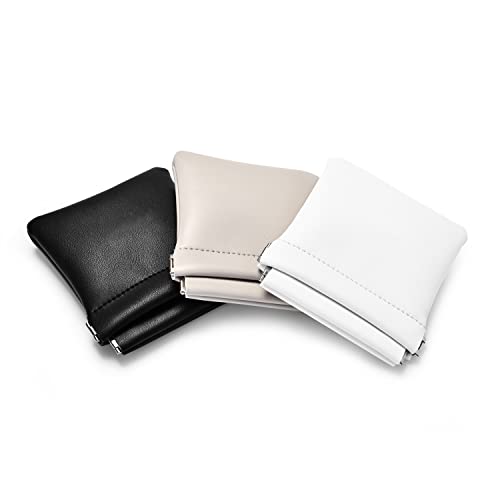 PU Leather Jewelry Travel Bag Leather Jewelry Pouch Christmas (Black / 3.54"x3.54")