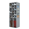 18+2 Section Hanging Shoe Organizer with Side Pockets (Grey With 10 Mesh Pockets / 20 Sections)