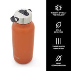 Recycled Stainless Steel Explorer with Flip Straw Lid (Carnelian / 32 Ounces)