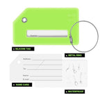 8 Pack Initial Luggage Tags for Suitcases Airplane Travel Essentials (Green / Letter W)