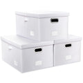 Collapsible Storage Box with Lid [3 (White / X-Large(3-Pack))