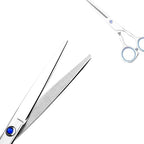 Regular Hair Cutting Shears Professional Barber Scissors Home Blue Detachable Finger Ring for Men Women Kid (Blue Regular Scissor)