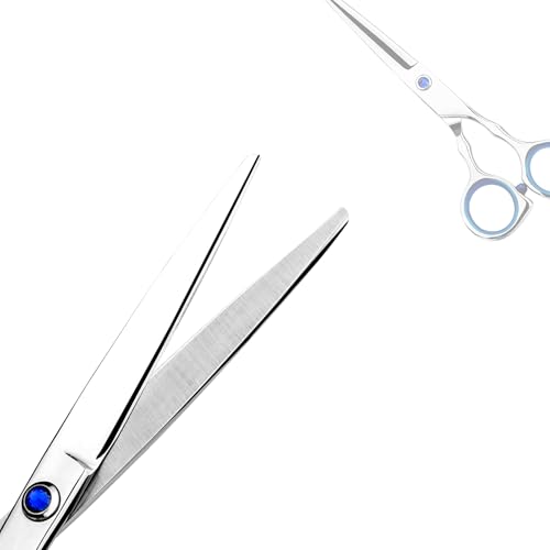Regular Hair Cutting Shears Professional Barber Scissors Home Blue Detachable Finger Ring for Men Women Kid (Blue Regular Scissor)