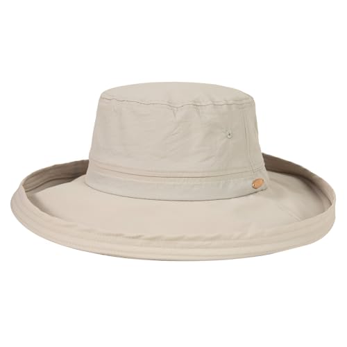 UVCoolix Women's UPF 50+ Wide Brim Cooling Sun Hat (X-Large / Greige)