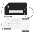 8 Pack Initial Luggage Tags for Suitcases Airplane Travel Essentials (Black / Letter H)