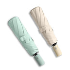 Small Compact Travel Umbrella with UV Protection for Sun & Rain (G-2 Pack Light Green & Beige)