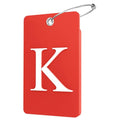 2 Pack Initial Luggage Tags for Suitcases Airplane Travel Essentials (Large K / Red)