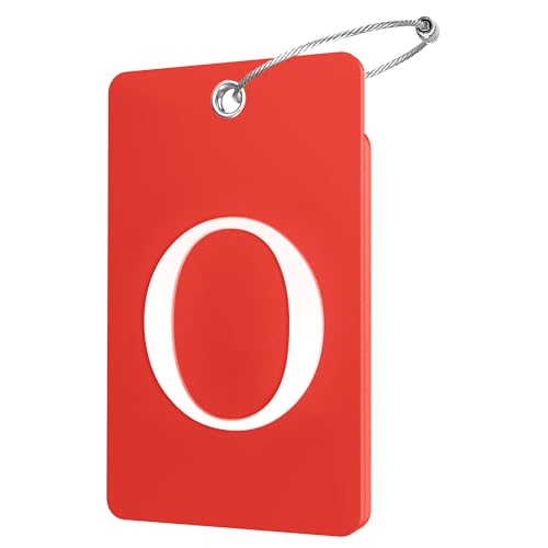 2 Pack Initial Luggage Tags for Suitcases Airplane Travel Essentials (Large O / Red)