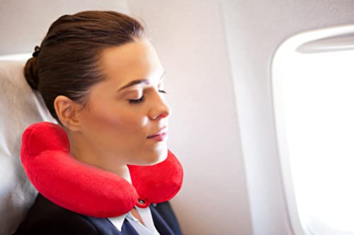 Inflatable Travel Neck Pillow (Vintage Red)