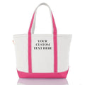 Medium Classic Personalized Monogram Canvas Tote Bag for Women (Hot Pink)