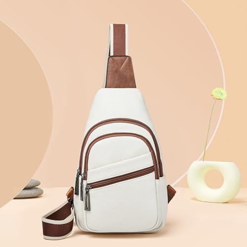 Sling Bag Crossbody Bags (Beige With Brown)