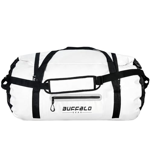 Waterproof Duffle Bag 80L Travel Duffel Dry Bag for Kayaking (White / 80L)