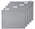 Hanging File Folders with Adjustable Tabs for Document Organization (Gray / Letter)