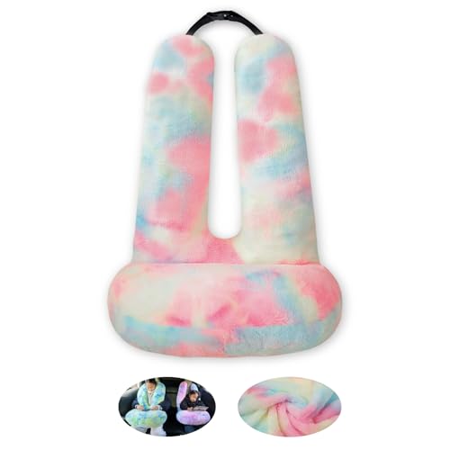 Travel Pillow Car Pillow Kid Car Sleeping Large Colorful Pink (E-colorful Pink)
