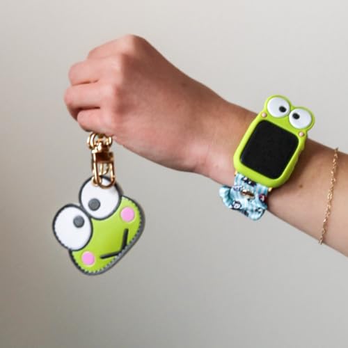 x Sanrio Character Keychain Case Compatible with Apple AirTag (Keroppi)