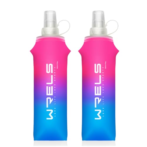 TPU Soft Flask Lightweight Portable Reusable Water Bottle (Pinkish-purple-500ML*2)