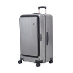 29 Inch Aluminum Frame Checked Luggage Top Opening (Gray / 29 Inch)