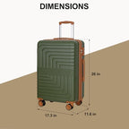 26" Medium Checked Luggage (Olive Green)