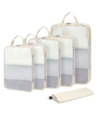 6 Set Compression Packing Cubes (Beige)