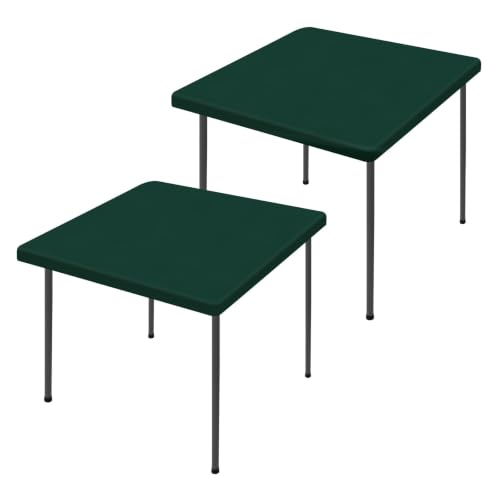 2 Pack Square Spandex Fitted Table Cloth (Hunter Green / 36" x 36" (Square))