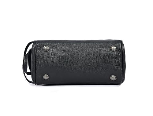 10" Premium Leather Toiletry Travel Pouch With Waterproof Lining (Jade Black)