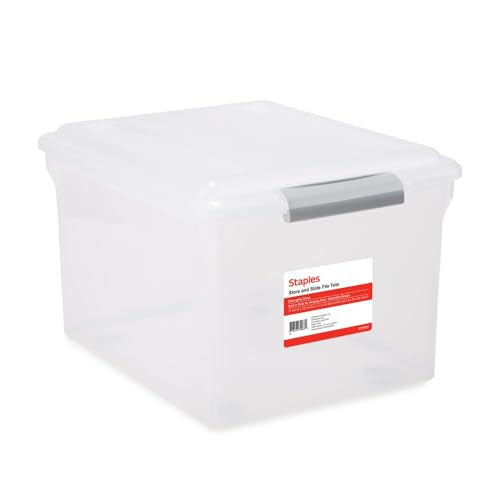 Store & Slide Plastic File Box (Clear)