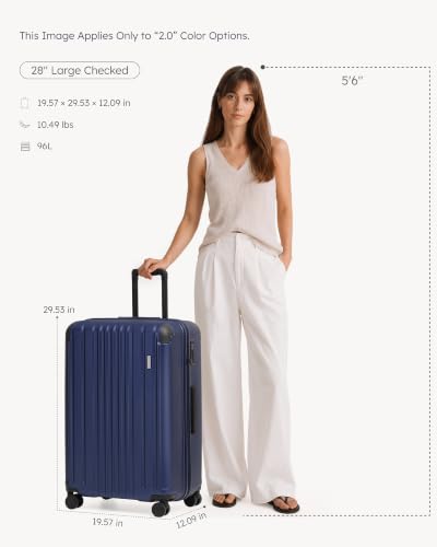 Luggage Lightweight and Durable Hardshell (Navy Blue2.0 / L(28in))
