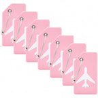 7 Pack Silicone Luggage Tags for Suitcases (Set of 7 / Pink)