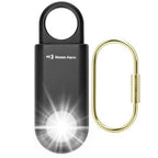 135dB Rechargeable Personal Alarm with Ultra Bright Flashlight (Black / Rechargeable & Built-in Flashlight)