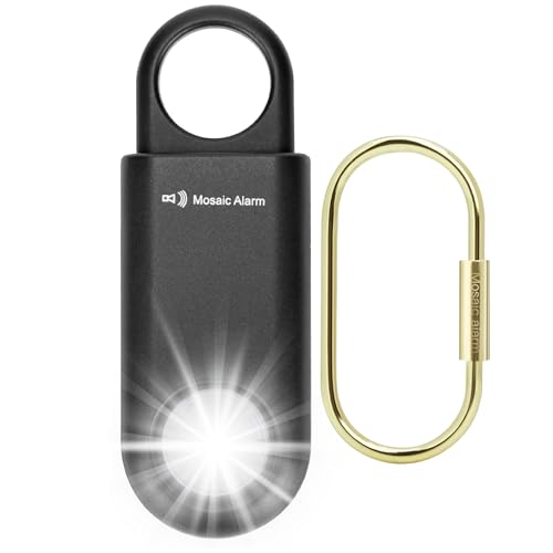 135dB Rechargeable Personal Alarm with Ultra Bright Flashlight (Black / Rechargeable & Built-in Flashlight)