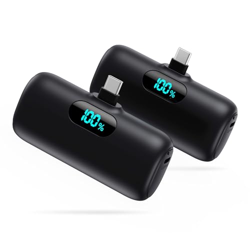 2 Pack]Portable Charger Power Bank for iPhone 17 (Black+Black)