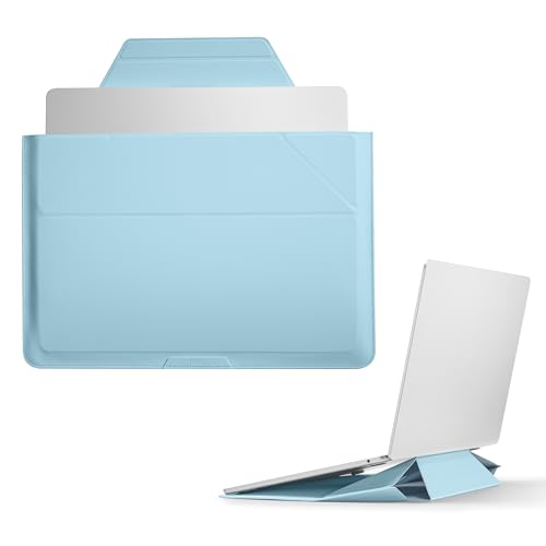 Laptop Carry Sleeve with Stand &Smart Storage for 14" Laptop for Work (Soothing Mist / 14 Inch)