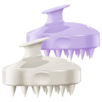 2 Pack Large Scalp Massager Scrubber Shampoo Brush for Hair Growth (Light Beige & Purple)