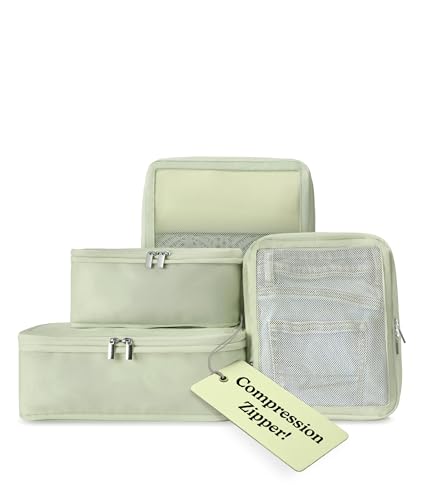 Space Saving Compression Packing Cubes for Women 4 (6. Sage / 4 Pack (Compression))
