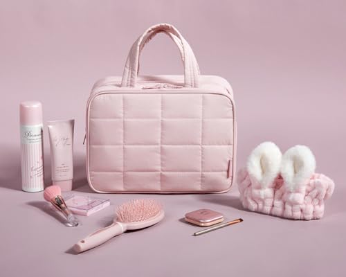 Travel Toiletry Bag with Jewelry Organizer (Pink-2 / Style2-medium Size)