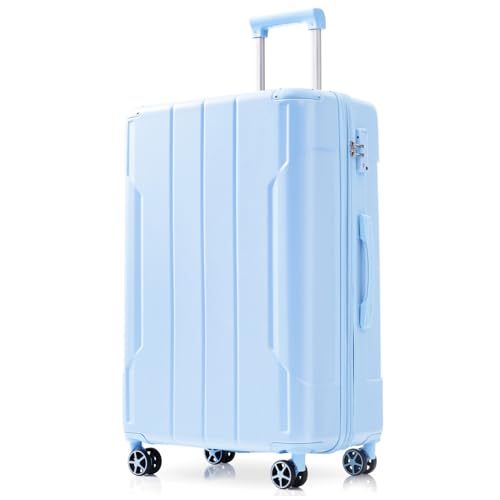 24" Expandable Checked Luggage Hardshell Suitcase with TSA Lock (Sky Blue Single / 24 Inch)