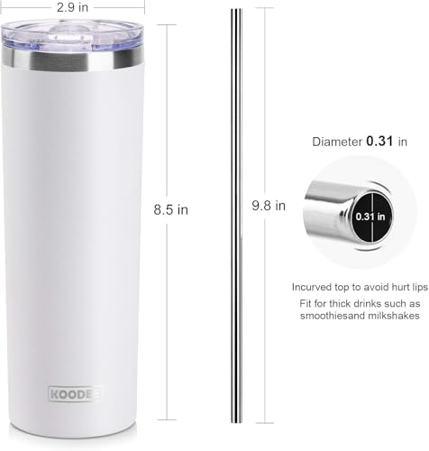 20 oz Skinny Tumbler (Bby Pink-White / 12 Ounces)