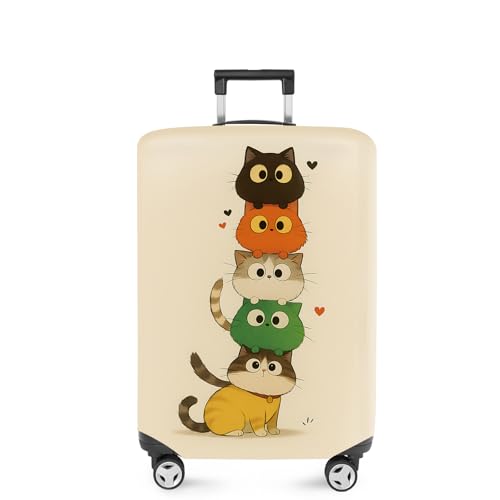 Stacked Cute Cats Luggage Cover (#38 / S(fits 20-22inch suitcase))