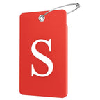2 Pack Initial Luggage Tags for Suitcases Airplane Travel Essentials (Large S / Red)