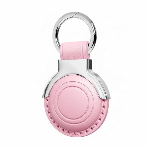Genuine Leather Keychain for Airtag New 2nd Gen (B9-Blossom Pink V2.0)