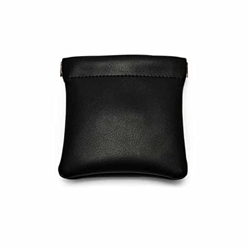 PU Leather Jewelry Travel Bag Leather Jewelry Pouch Christmas (Black / 3.54"x3.54")