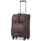 20 Inch Softside Expandable Carry On Luggage with 4 Spinner Wheels (Coffee / 20 Inch)