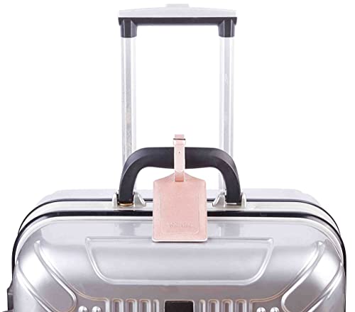 2 Pack Luggage Tags for Suitcases Airplane Travel Essentials (Rose Gold)