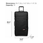 Tranverz M 78L Large Wheeled Luggage with Dual Compartments (78 Liter Checked Bag / Black Denim)