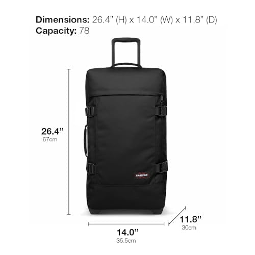 Tranverz M 78L Large Wheeled Luggage with Dual Compartments (78 Liter Checked Bag / Black Denim)