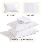 Toddler Pillows with Pillowcases Set (Black (Microfiber) / 14x20 Inch (Pack of 2))